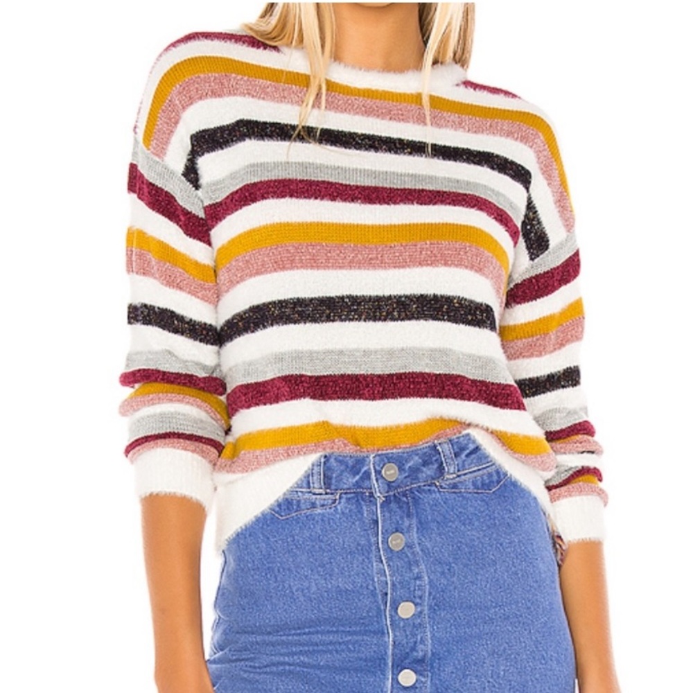 Cupcakes & Cashmere Striped Chenille Rach Sweater Size Medium